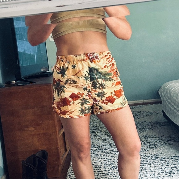 Vintage 70s Hawaiian Shorts Summer > L 29 30 31 - Picture 2 of 13